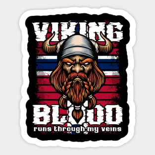 Viking Blood Runs Through My Veins Norway Vikings Sticker